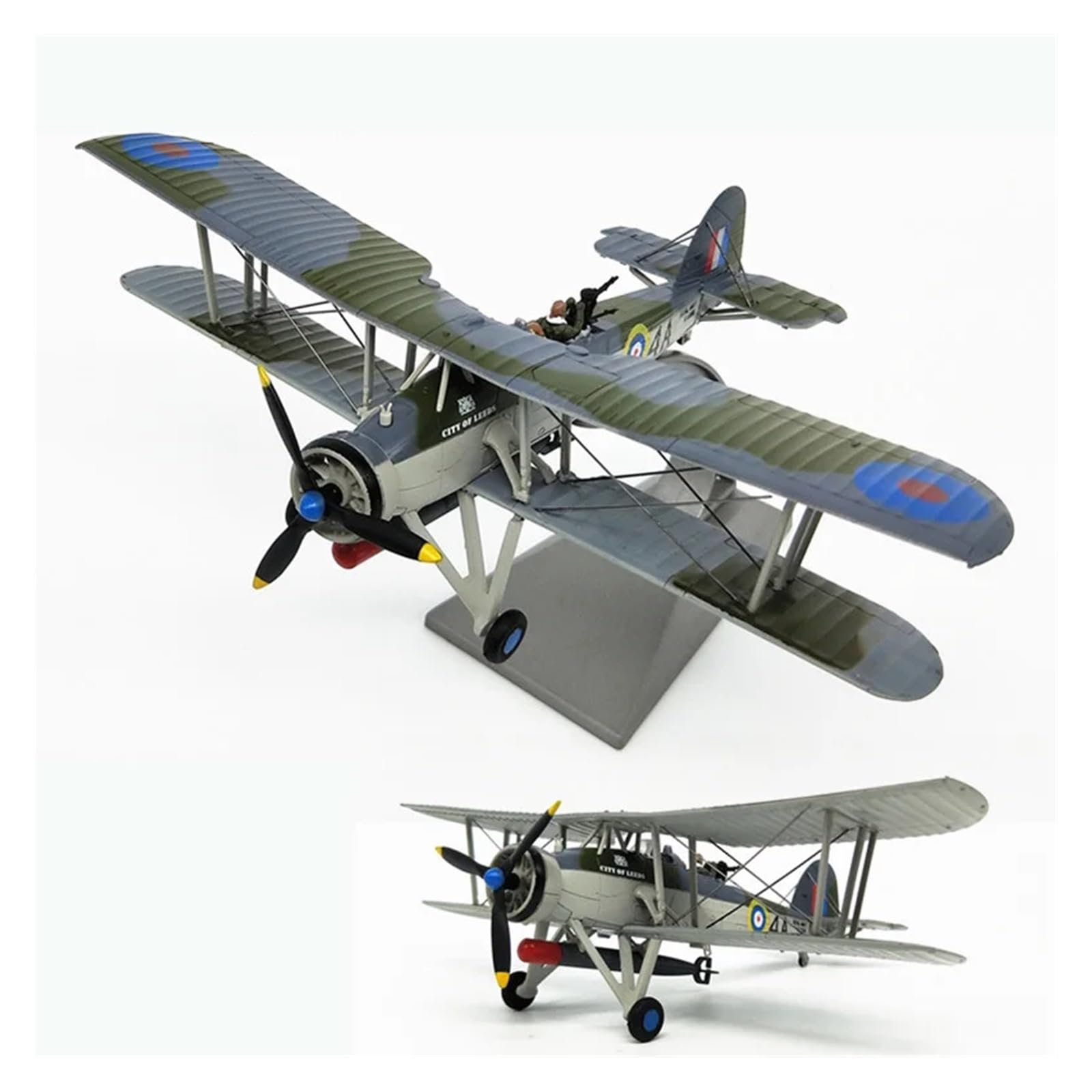 イギリス空軍 双翼機モデル 金属製　k3215 Amazon.co.jp: 模型飛行機 英国双翼戦闘機モデルシンクビスマルク合金